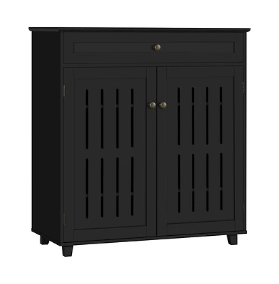 4-Tier Adjustable Shoe Storage Cabinet with 1 Drawer White