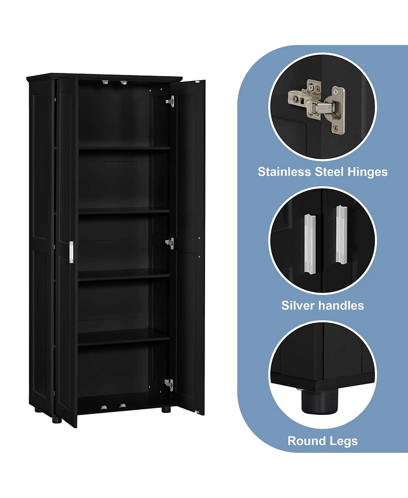 Casainc Storage Cabinet with Two Doors for Bathroom, Office, Adjustable Shelf, Mdf Board