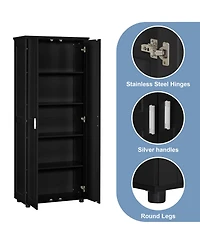 Casainc Storage Cabinet with Two Doors for Bathroom, Office, Adjustable Shelf, Mdf Board