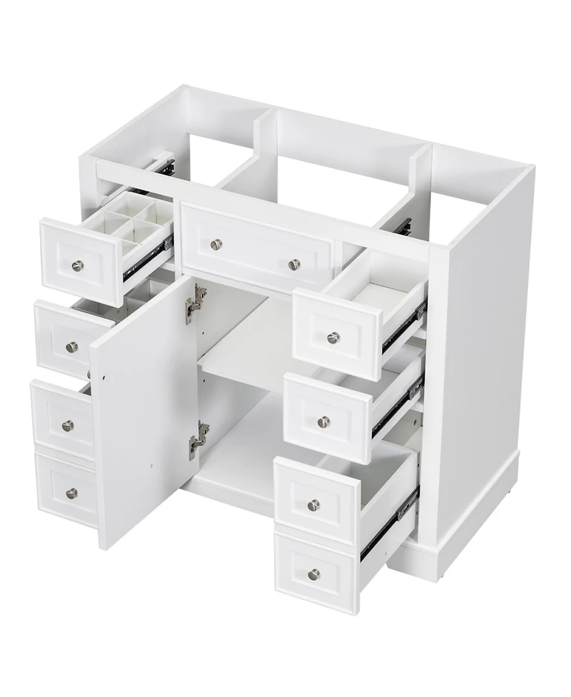 Casainc 36" Bathroom Vanity, Cabinet Base Only, One and Six Drawers