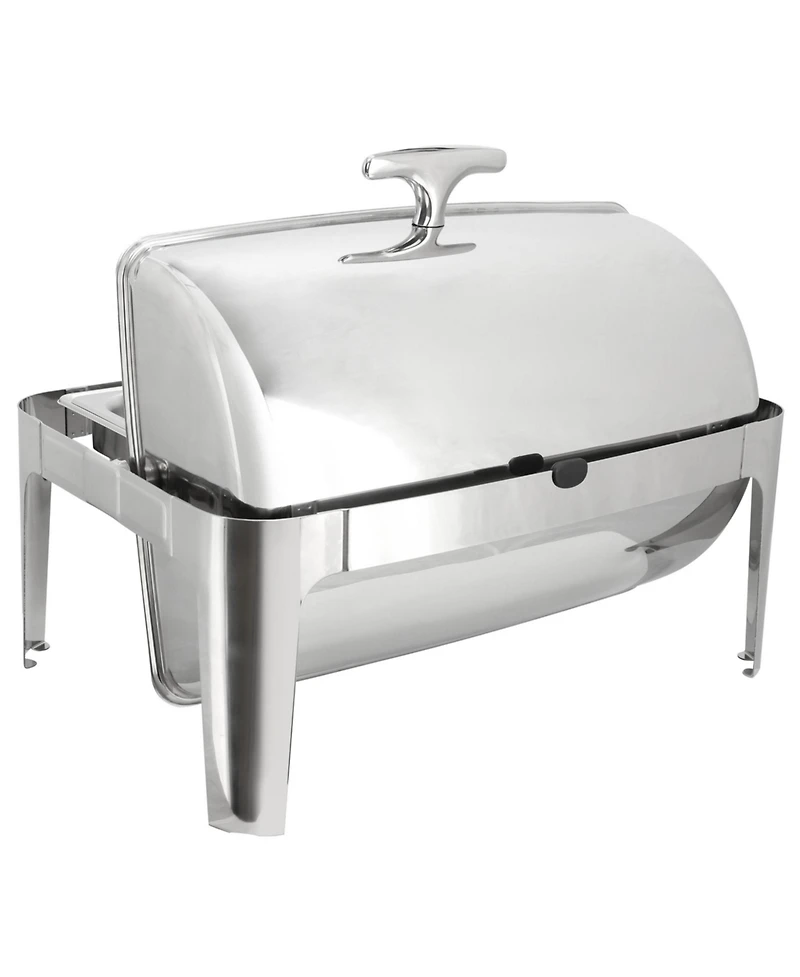 MegaChef 9.5 Quart Oblong Roll Top Stainless Steel Professional Chafing Dish/Food Warmer/Buffet Server Serving Trays