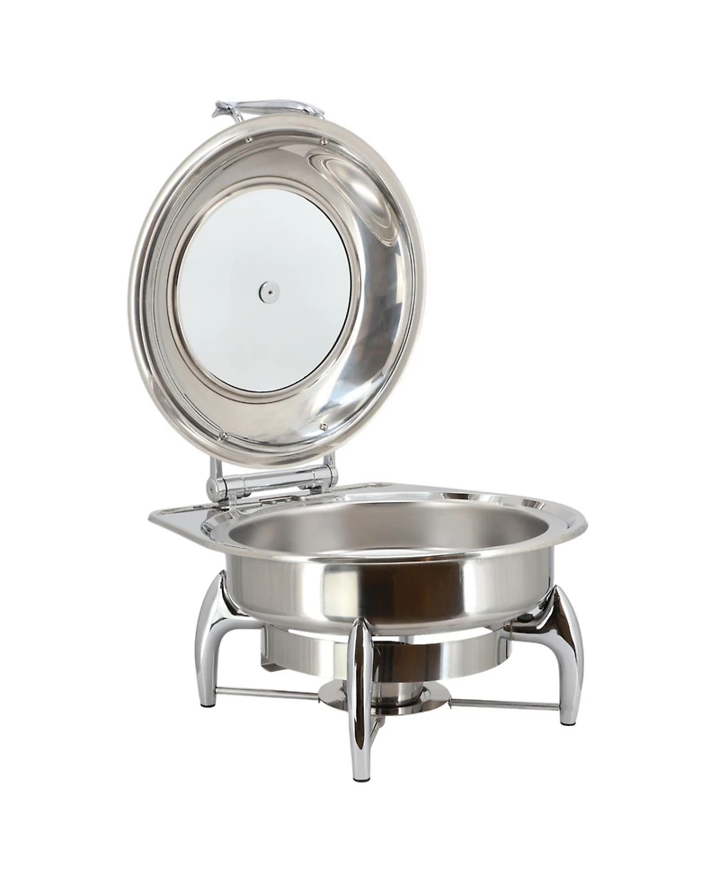 MegaChef 6.3 Quart Stainless Steel Round Professional Chafing Dish/Food Warmer/Buffet Server Serving Dish
