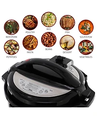 Megachef 12 Quart Steel Digital Pressure Cooker with Stainless Steel Pot