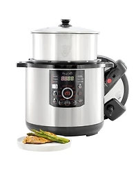 Megachef 12 Quart Steel Digital Pressure Cooker with Stainless Steel Pot