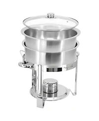 MegaChef 7.9 Quart Round Stainless Steel Professional Chafing Dish/Food Warmer/Buffet Server Serving Trays