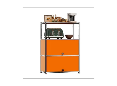 Mega Casa 3-Tier Storage Cabinet Metal Shelving Unit – Multi-Functional Kitchen Organizer, White