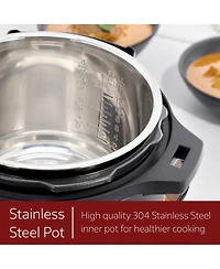MegaChef 6 Quart 11-in-1 Electric Pressure Cooker, Multi-Cooker with Stainless Steel Crock