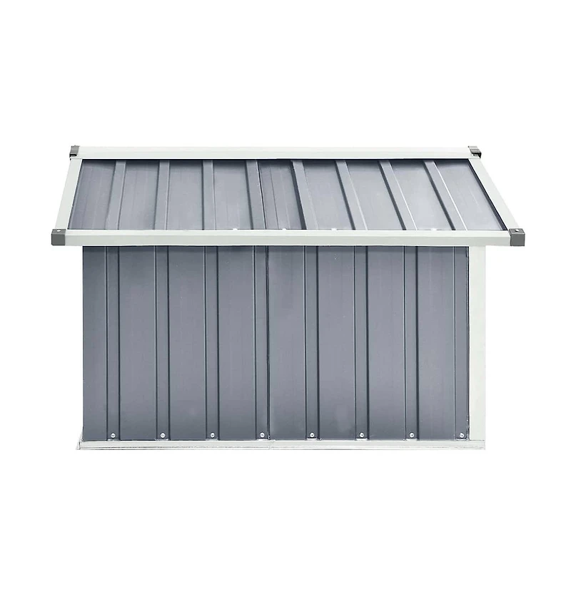 vidaXL Garden Shed Grey Galvanized steel Standard Durable Garden Shed