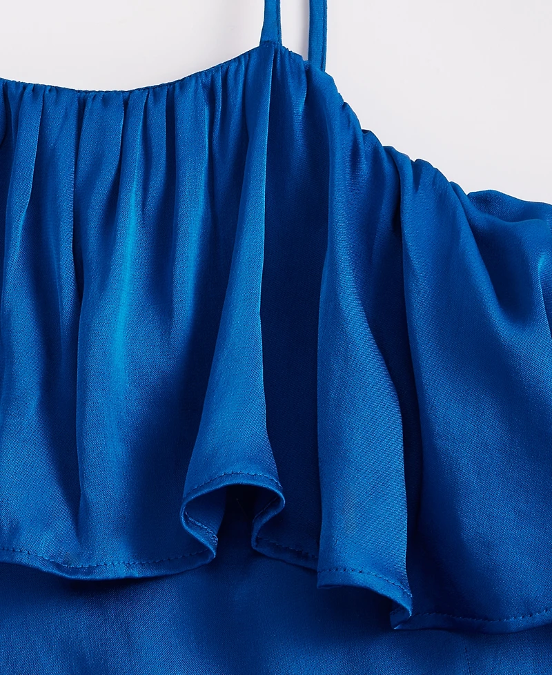 I.n.c. International Concepts Women's Cold-Shoulder Long-Sleeve Ruffle Blouse, Macy's Exclusive