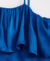 I.n.c. International Concepts Women's Cold-Shoulder Long-Sleeve Ruffle Blouse, Macy's Exclusive