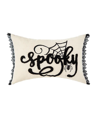 Spider Web Halloween Embroidered Accent Pillow, 14" x 22"