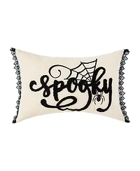 Spider Web Halloween Embroidered Accent Pillow, 14" x 22"