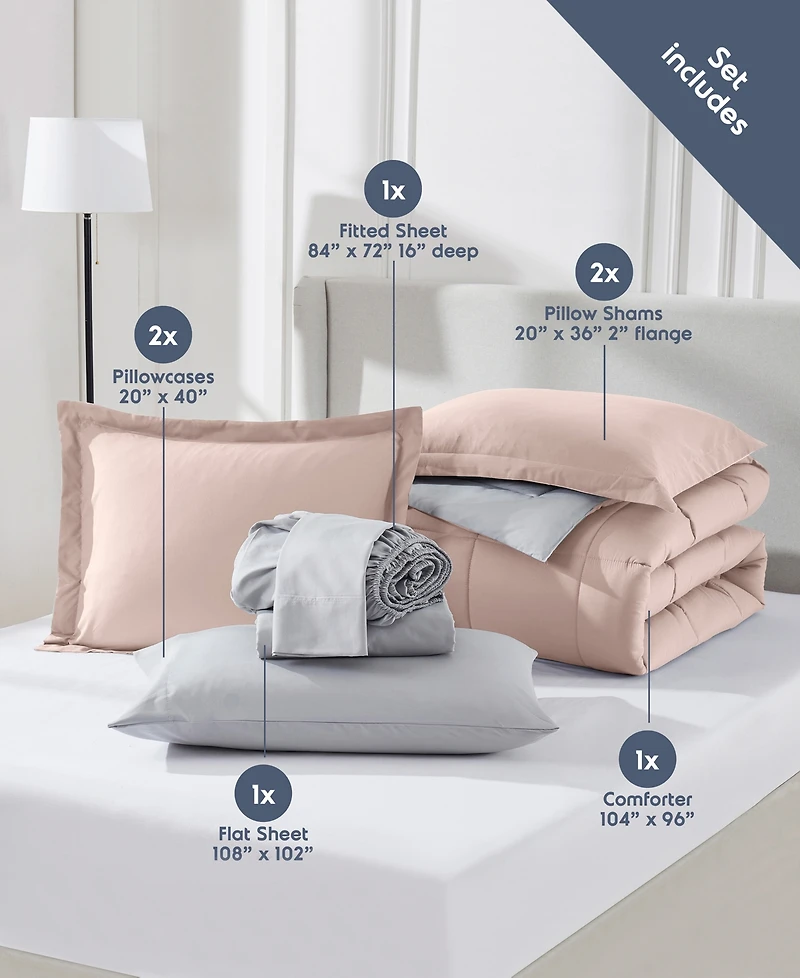 Nestl Luxury Soft Reversible 7-Pc. Comforter Set