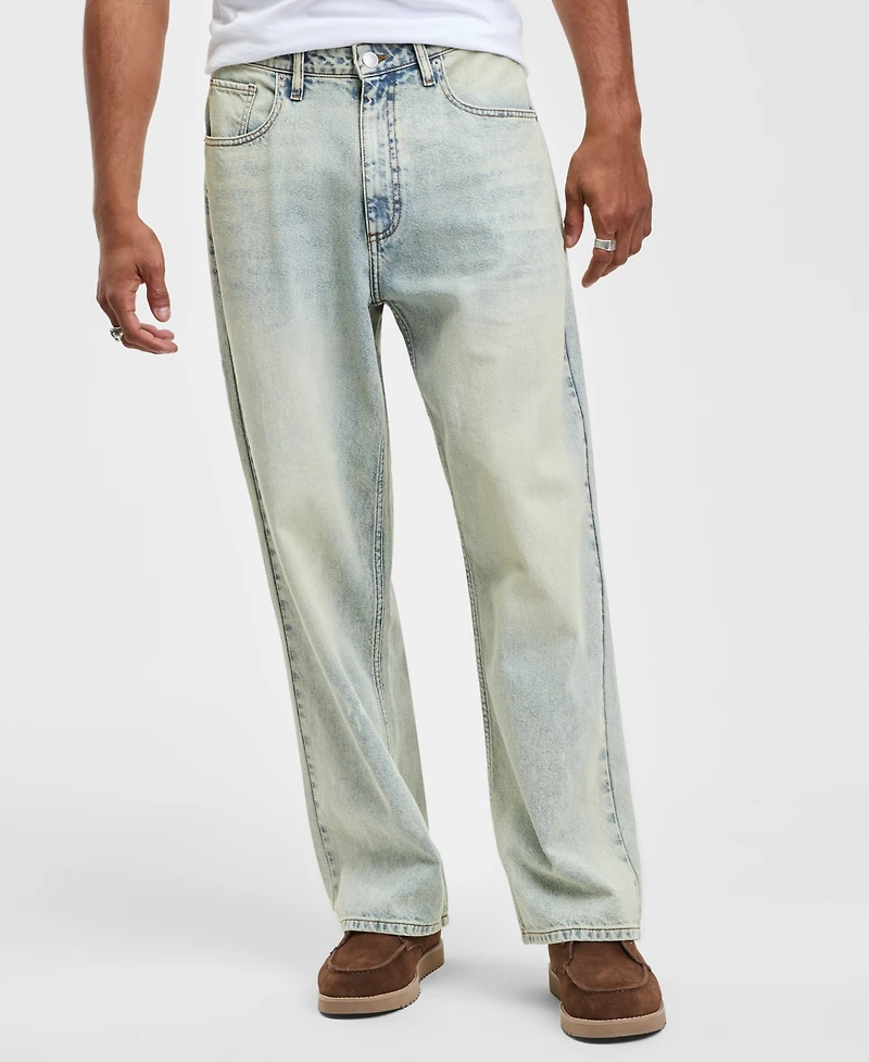 Mode of One Men's Glass Blue Baggy Jeans, Macy's Exclusive