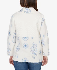 Ruby Rd. Petite Embroidered Quilted Shearling Jacket
