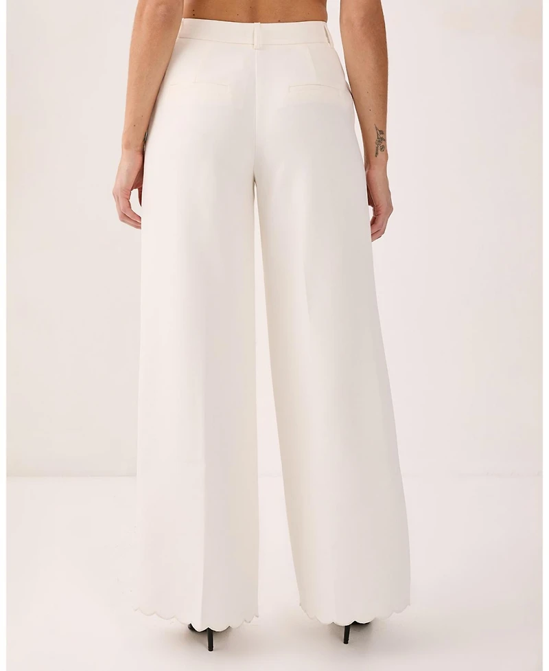 Nasty Gal Women's Embroidered Tailored Wide Leg Pants