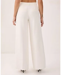 Nasty Gal Women's Embroidered Tailored Wide Leg Pants