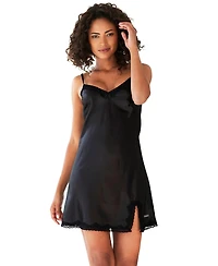 Lascana Women's Lace Trim Satin Negligee