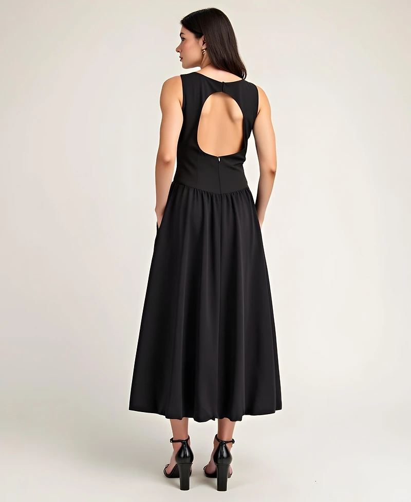 Modenaire Women's Sleeveless Bateau-Neck Fit-And-Flare Midi Dress