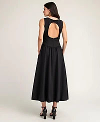 Modenaire Women's Sleeveless Bateau-Neck Fit-And-Flare Midi Dress