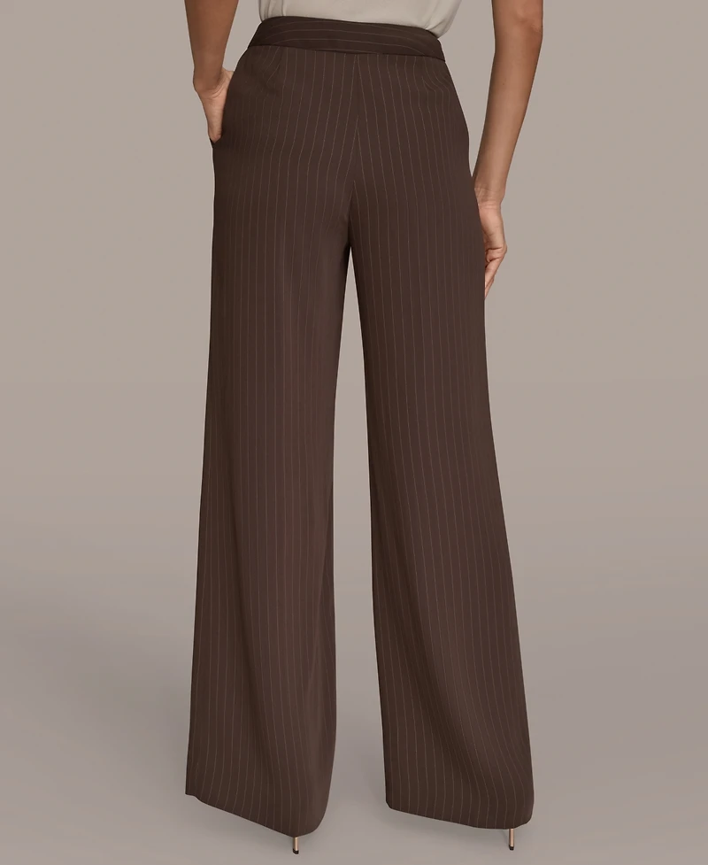 Donna Karan New York Women's Pinstripe Wide Leg Pants