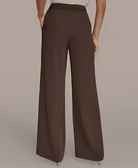Donna Karan New York Women's Pinstripe Wide Leg Pants