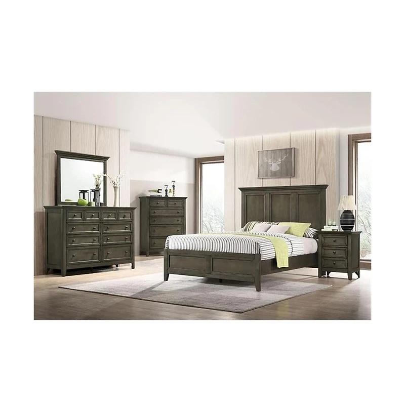 Intercon Nightstand, 3 Drawer in Gray