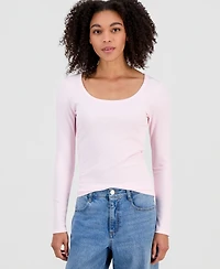 Self Esteem Juniors' Basic Soft Rib Long-Sleeve Top