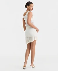 Bar Iii Women's Asymmetric Mesh Mini Dress, Macy's Exclusive