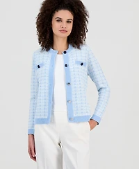 Anne Klein Women's Textured Knit Button-Front Cardigan