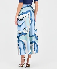 Anne Klein Women's Printed Pull-On Flare-Hem Maxi Skirt