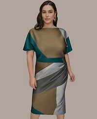 Donna Karan New York Plus Boat Neck Scuba Dress