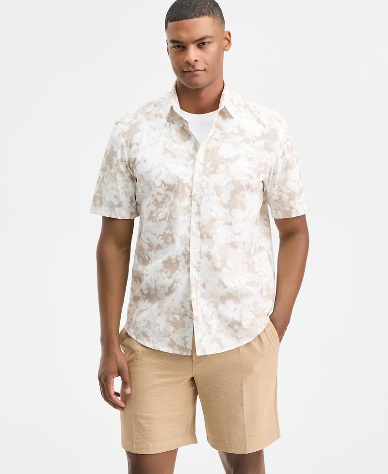 Alfani Men's Short-Sleeve Layered Botanical Shirt, Macy's Exclusive