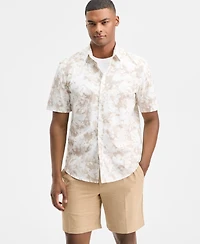 Alfani Men's Short-Sleeve Layered Botanical Shirt, Macy's Exclusive