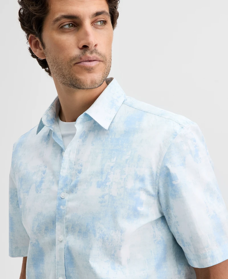 Alfani Men's Short-Sleeve Rugged Texture Shirt, Macy's Exclusive