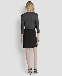Dkny Women's 3/4-Sleeve Button Front Shrug Jacket