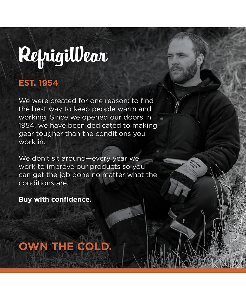 RefrigiWear Big & Tall Iron-Tuff Enhanced Visibility Bib Overalls - HiVis, Insulated Work Bibs, Water-Repellent, Windproof,