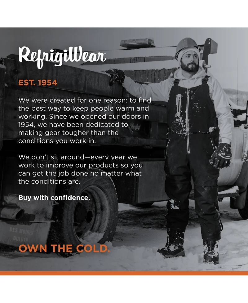 RefrigiWear Men's Extreme Softshell Bib Overalls - -60°F Comfort, Insulated, Windproof, Water-Repellent, Durable Workwear for Cold