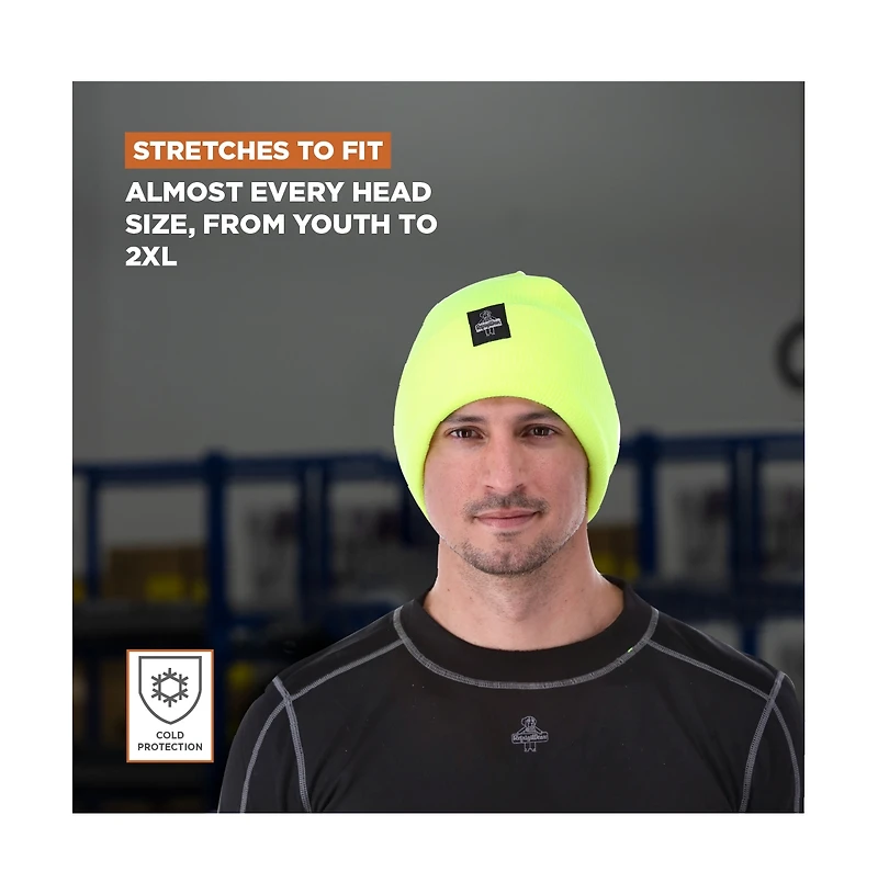 RefrigiWear Men's Four Layered Soft Acrylic Knit Winter Beanie Fat Cap