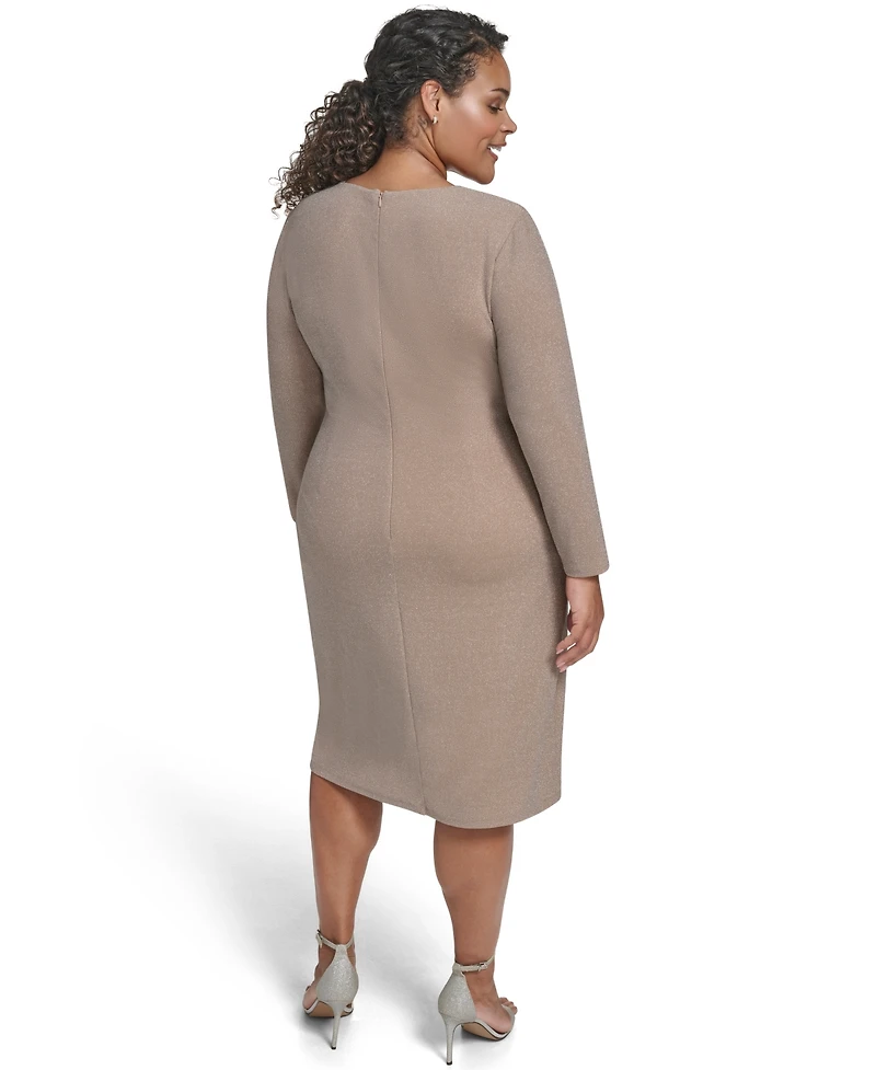 Jessica Howard Plus Shirred Waist Sheath Dress