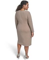 Jessica Howard Plus Shirred Waist Sheath Dress