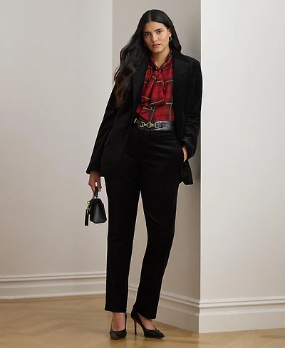 Lauren Ralph Plus Stretch Velvet Cropped Pant