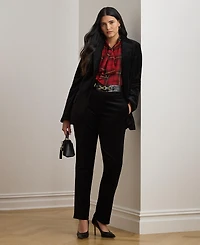 Lauren Ralph Plus Stretch Velvet Cropped Pant