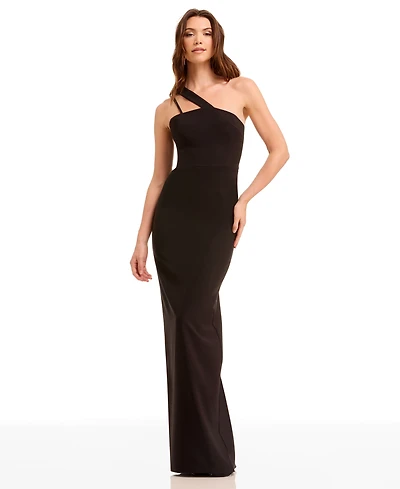 Dress the Population Women's Straight Neck Sheath Maxi