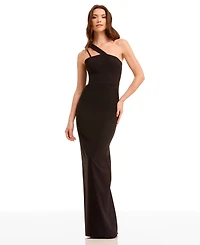 Dress the Population Women's Straight Neck Sheath Maxi