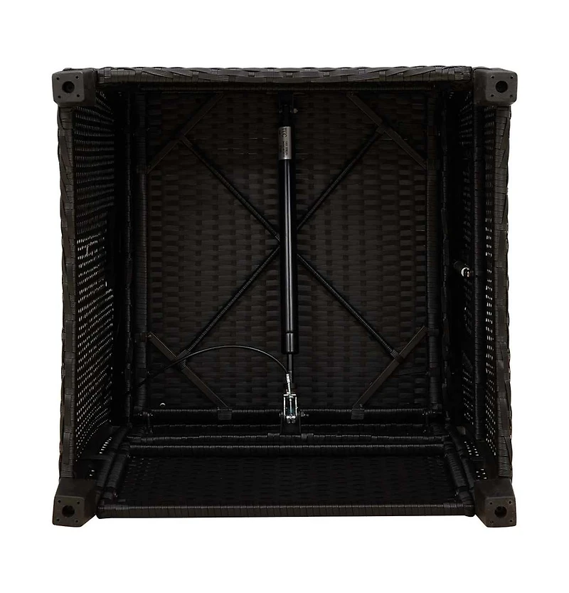 vidaXL Reclining Garden Chair Black Poly Rattan Standard