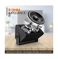 Pyle Waterproof 5.25" Wall Mount Speaker System – Active & Passive Pair, Wireless Bluetooth, Aux In, Indoor/Outdoor Stereo