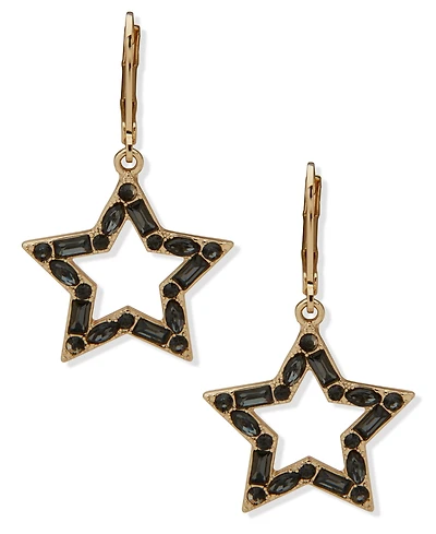Karl Lagerfeld Paris Glass Stone Gold-Tone Star Drop Earrings