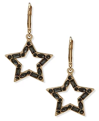 Karl Lagerfeld Paris Glass Stone Gold-Tone Star Drop Earrings