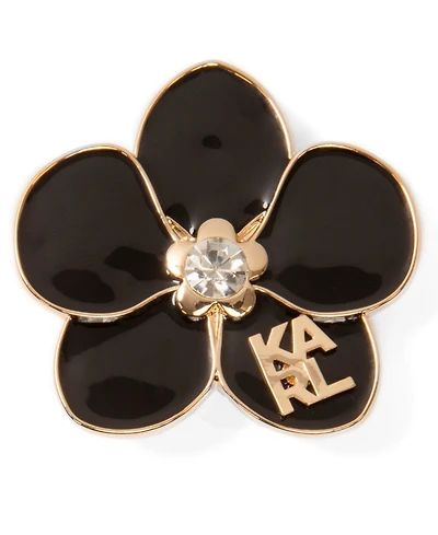 Karl Lagerfeld Paris Gold-Tone Orchid Logo Pin
